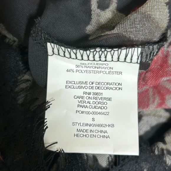 Rewind Womens Y2K Velvet Burnout Top Size S Dark Floral Whimsigoth Fairy Vampy - Picture 8 of 13